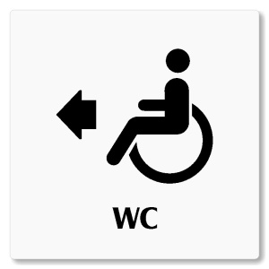 WC invalidé vlevo, 118x118mm, bílá, Nevada